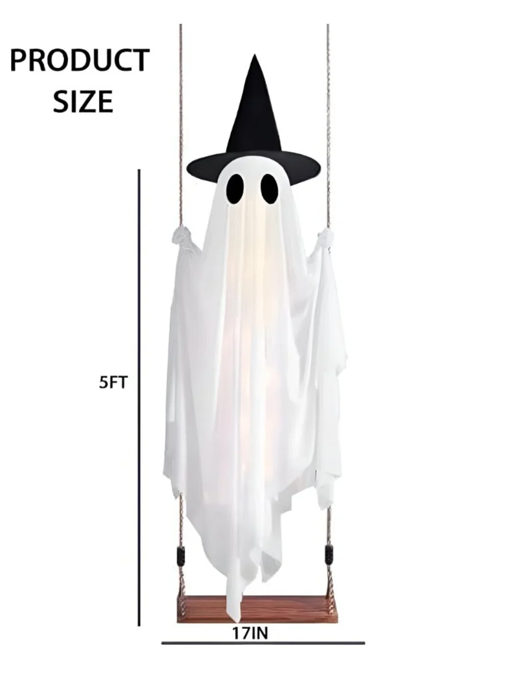 5FT Halloween Swinging Ghost Outdoor Decor,Spooky Hanging Ghost Decorations